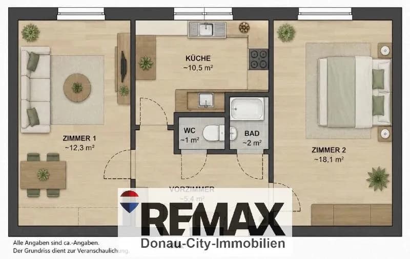 2-Zimmer-Wohnung kaufen in Wien – 50 m², € 159.000 – Bild 6 von 7