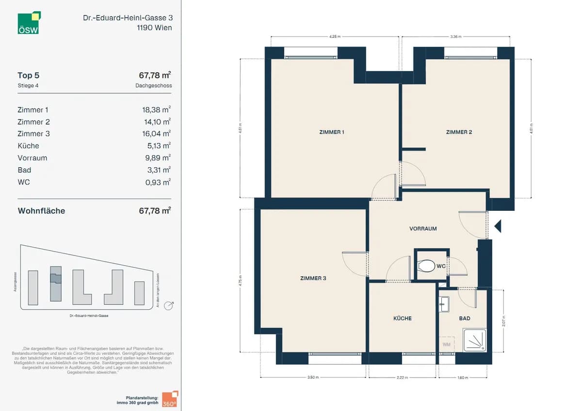 3-Zimmer-Wohnung mieten in Wien – 67,78 m², € 1.390 – Bild 2 von 15