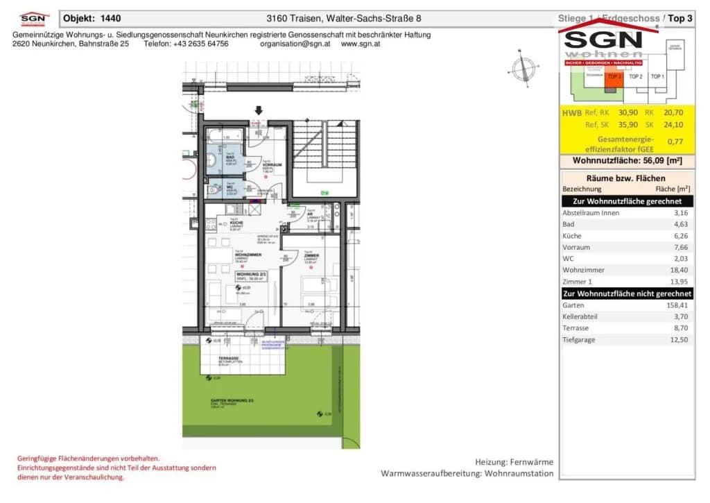 2-Zimmer-Wohnung mieten in Lilienfeld – 56,09 m², € 854 – Bild 11 von 11