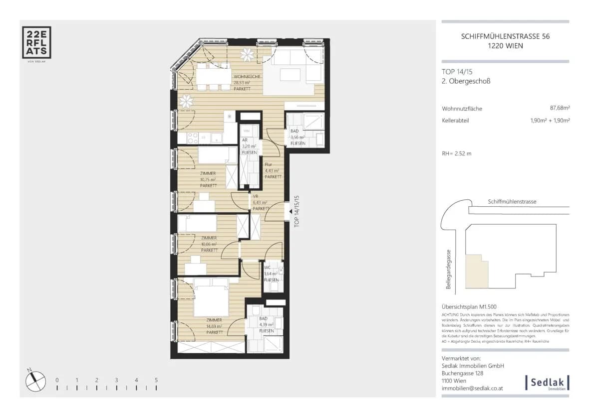 4-Zimmer-Wohnung kaufen in Wien – 87,68 m², € 645.000 – Bild 3 von 7
