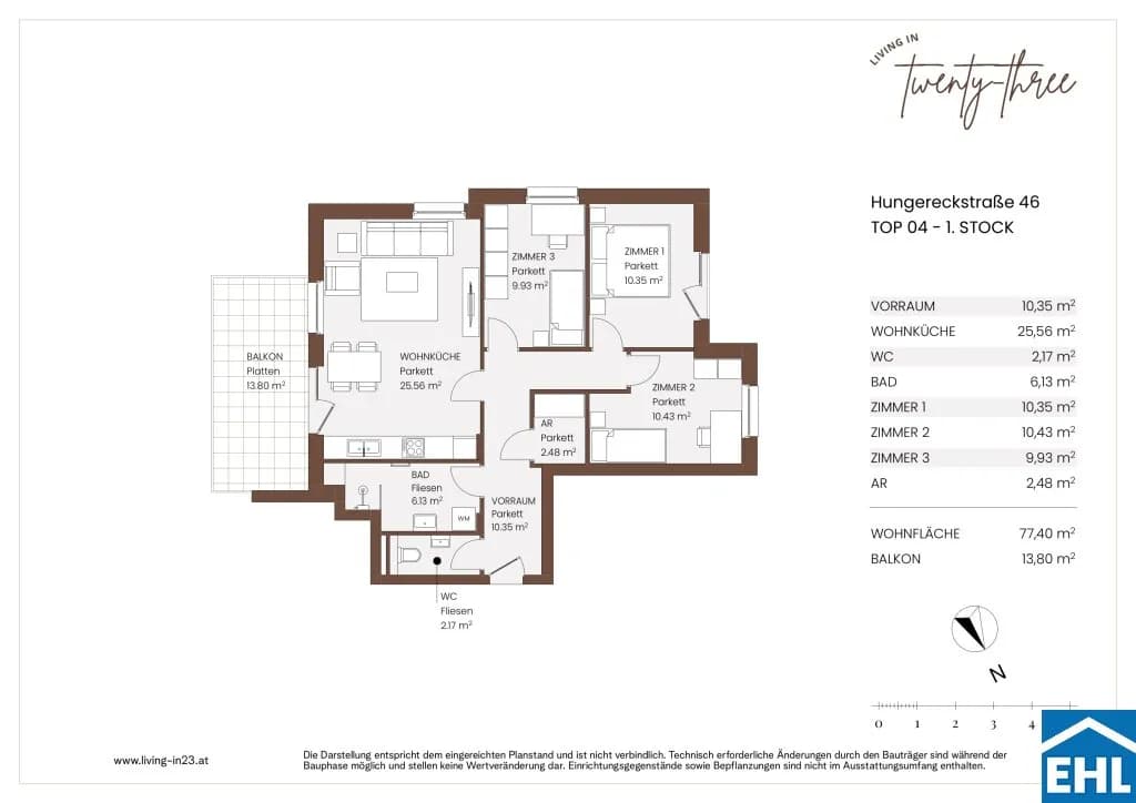 4-Zimmer-Wohnung kaufen in Wien – 77,4 m², € 489.000 – Bild 9 von 9