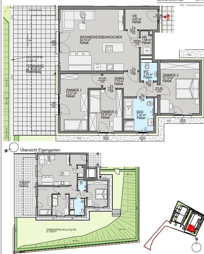 4-Zimmer-Wohnung kaufen in Graz – 96,55 m², € 682.100 – Bild 3 von 5
