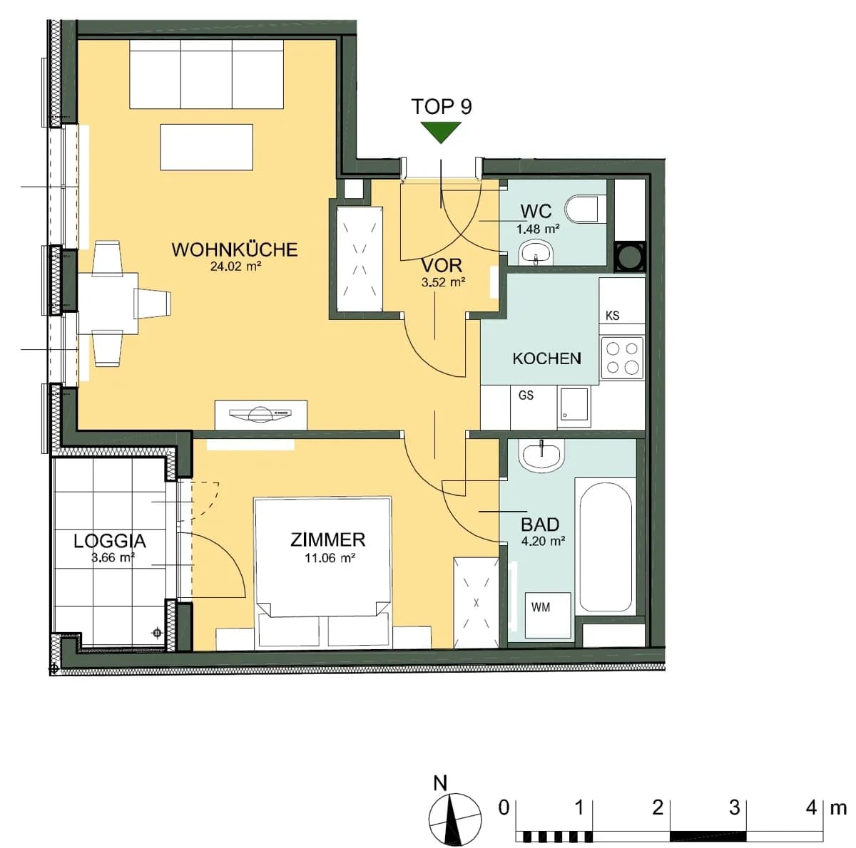 2-Zimmer-Wohnung mieten in Wien – 47,94 m², € 945 – Bild 13 von 14