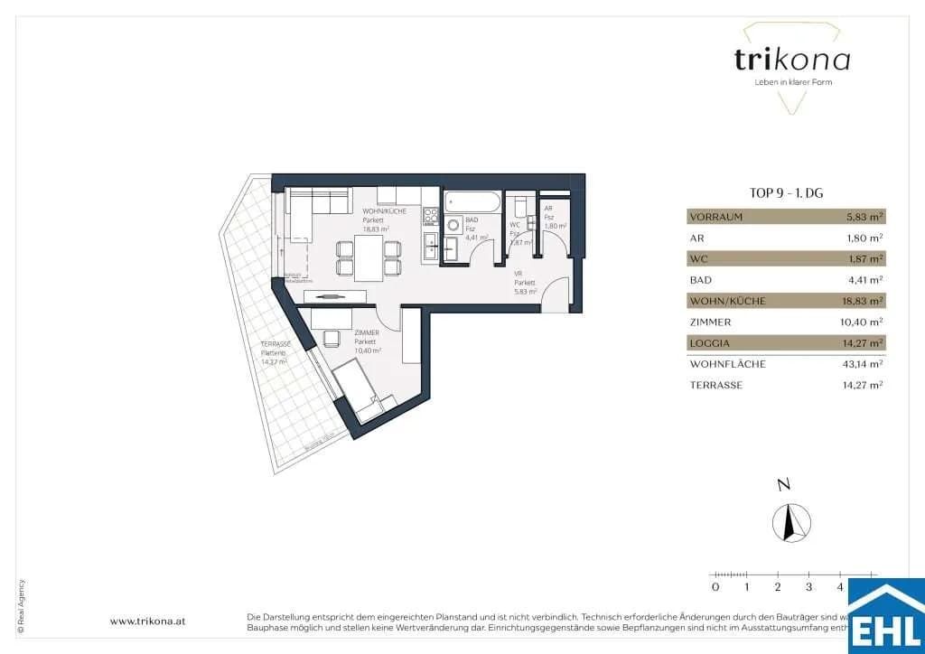 2-Zimmer-Wohnung kaufen in Wien – 43,14 m², € 274.000 – Bild 7 von 7