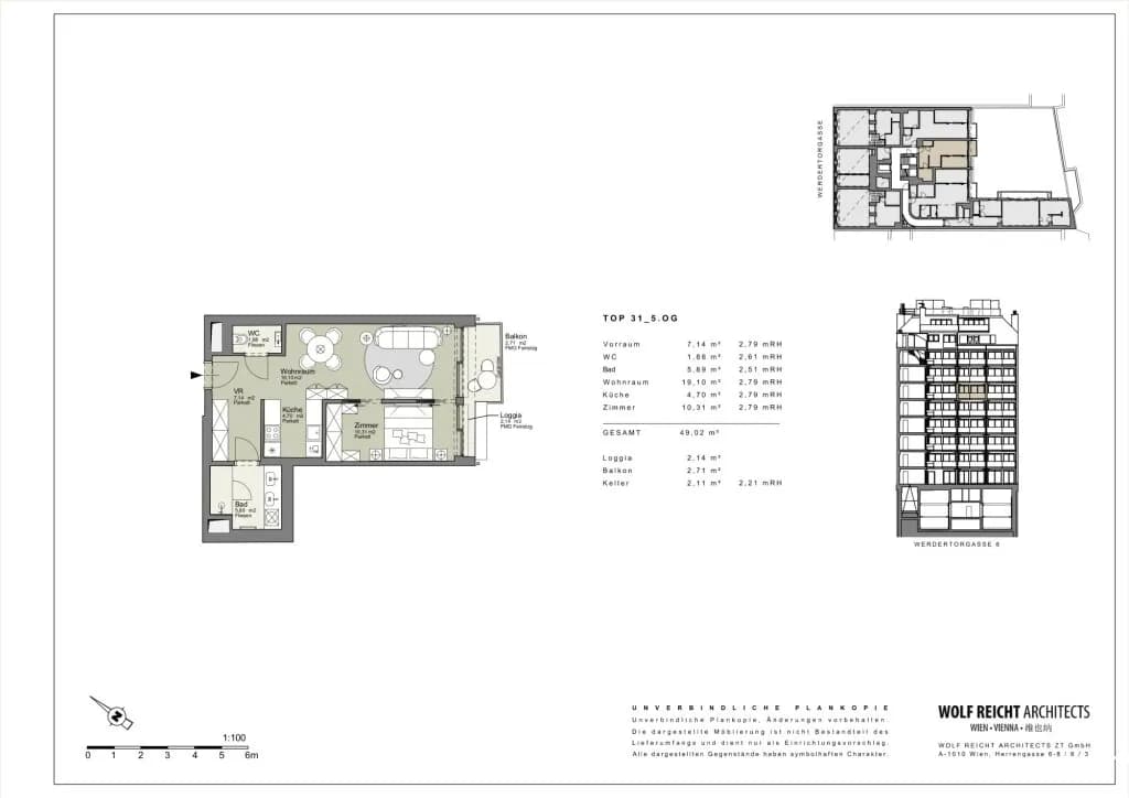 2-Zimmer-Wohnung kaufen in Wien – 49 m², € 1.056.000 – Bild 10 von 10