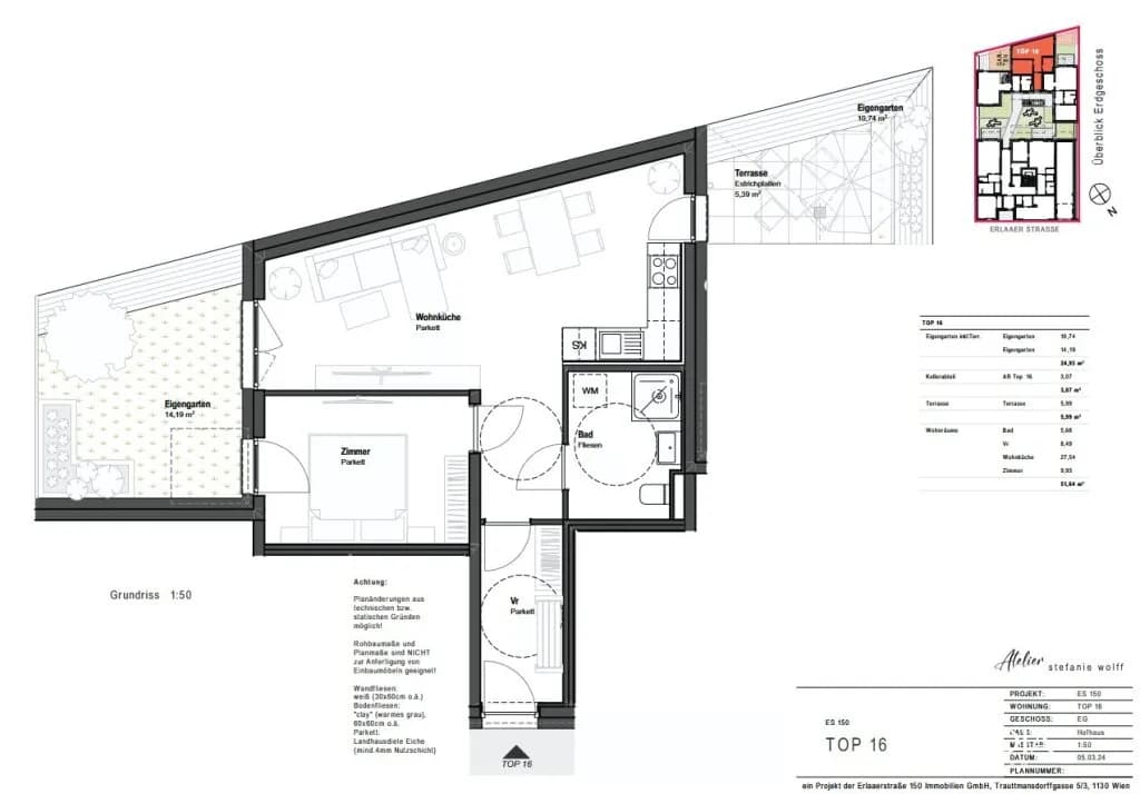 2-Zimmer-Wohnung kaufen in Wien – 51,64 m², € 357.000 – Bild 3 von 4