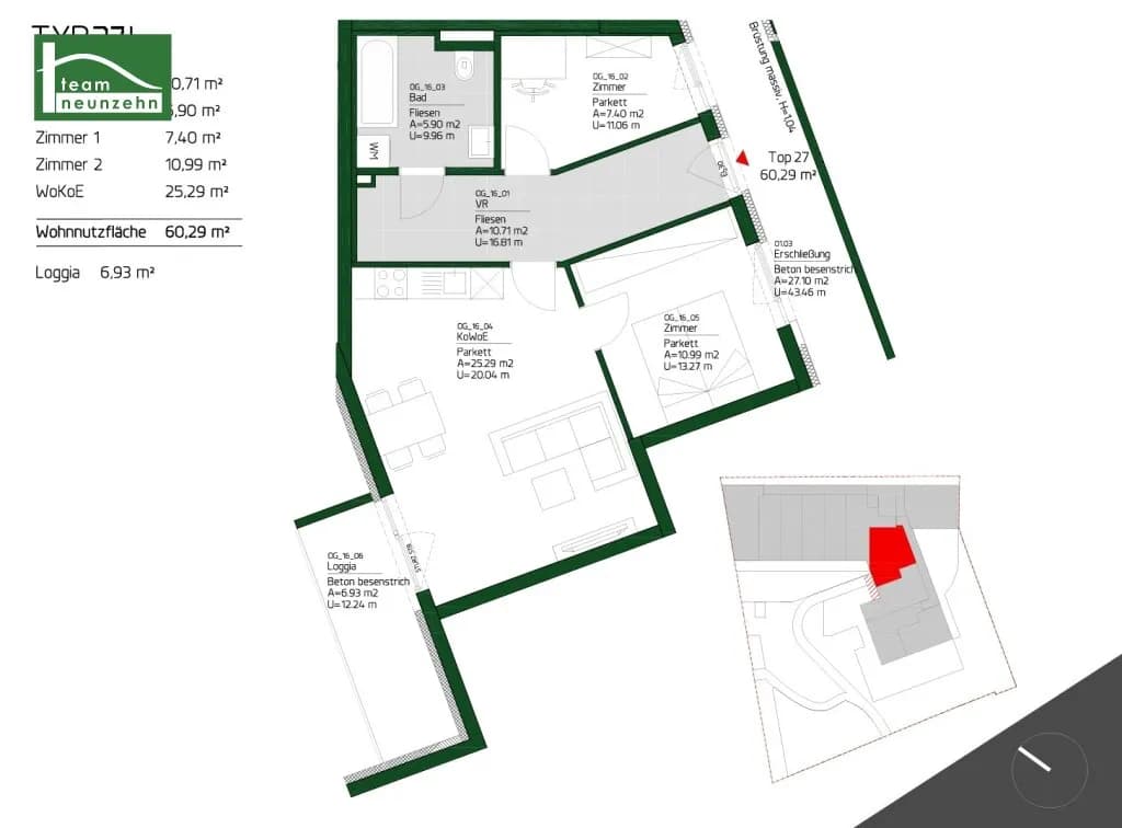 3-Zimmer-Wohnung mieten in Graz – 60,29 m², € 849 – Bild 20 von 20