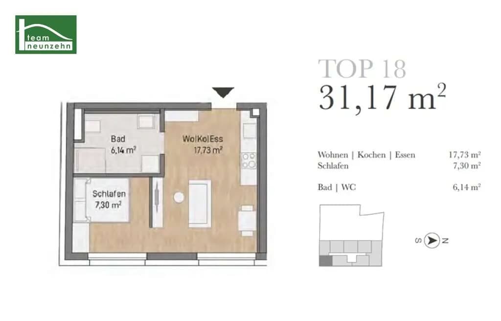2-Zimmer-Wohnung kaufen in Graz – 31,17 m², € 180.795 – Bild 8 von 8
