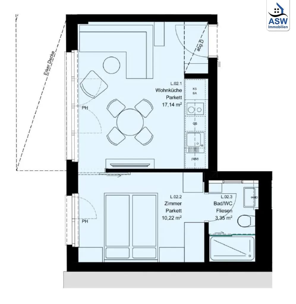 2-Zimmer-Wohnung mieten in Wien – 30,71 m², € 829 – Bild 6 von 6