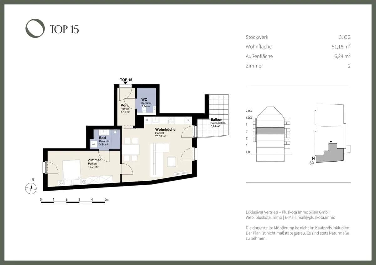 2-Zimmer-Wohnung kaufen in Wien – 51,18 m², € 344.000 – Bild 10 von 11
