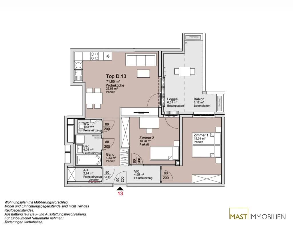 3-Zimmer-Wohnung kaufen in Wien – 71,85 m², € 430.000 – Bild 13 von 14