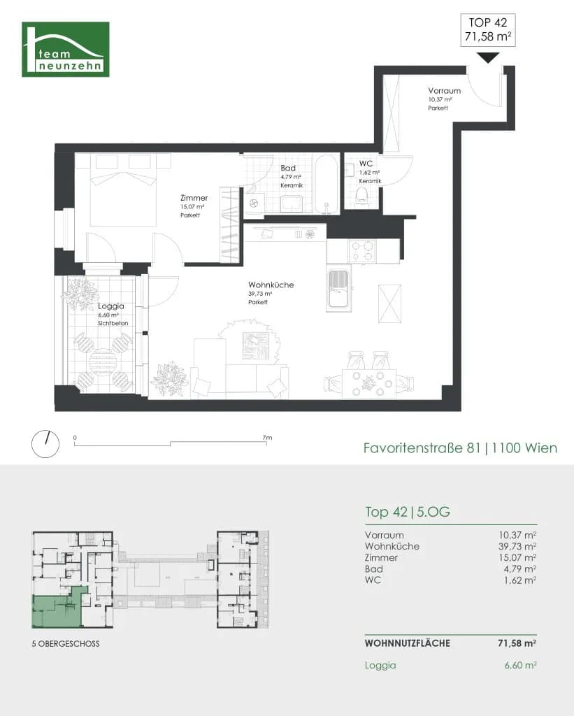 2-Zimmer-Wohnung mieten in Wien – 71,58 m², € 1.185 – Bild 12 von 12
