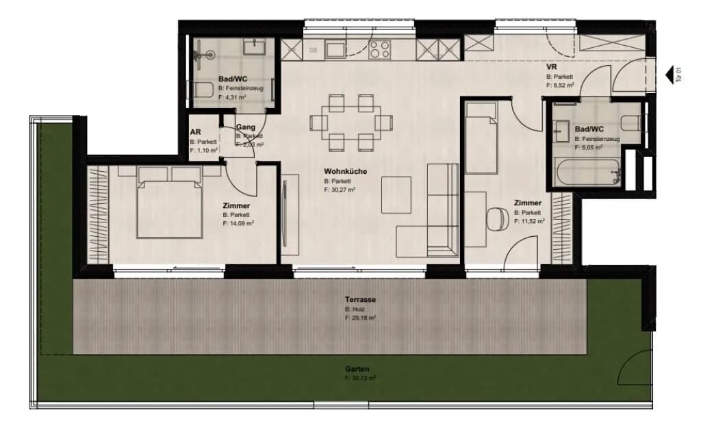 3-Zimmer-Wohnung kaufen in Wien – 77 m², € 449.000 – Bild 21 von 23