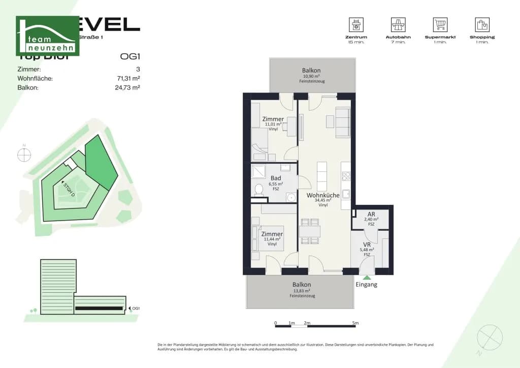 3-Zimmer-Wohnung mieten in Graz – 70,41 m², € 1.049 – Bild 24 von 24