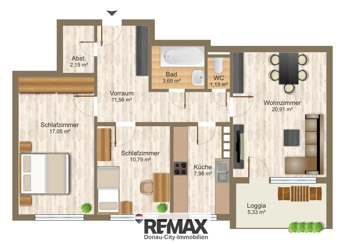 3-Zimmer-Wohnung kaufen in Tulln – 80 m², € 299.000 – Bild 19 von 20