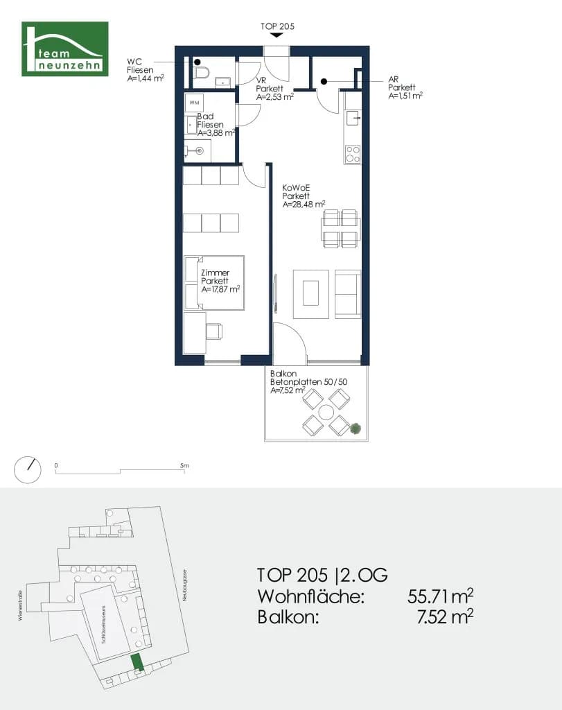 2-Zimmer-Wohnung mieten in Graz – 55,71 m², € 899 – Bild 23 von 23