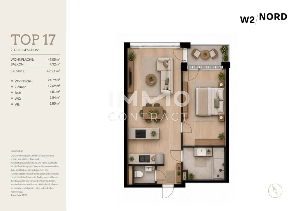 2-Zimmer-Wohnung kaufen in Wien – 47,05 m², € 295.500 – Bild 8 von 8