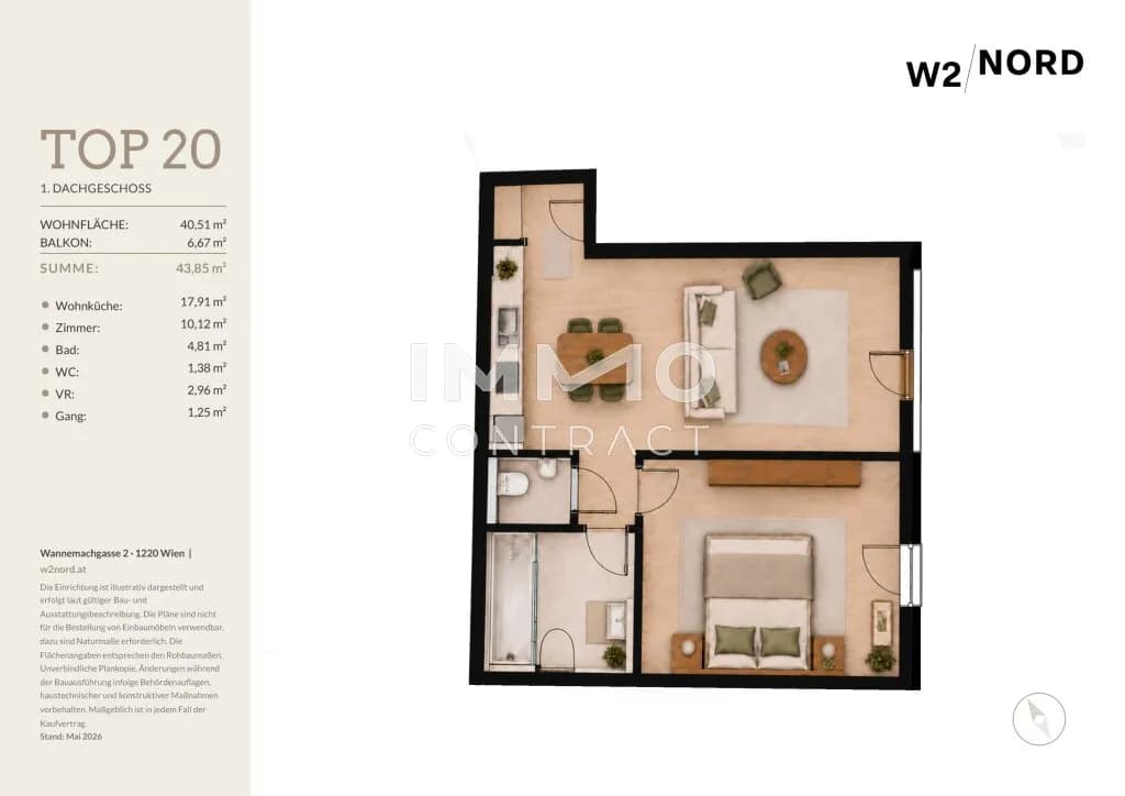 2-Zimmer-Wohnung kaufen in Wien – 40,51 m², € 247.700 – Bild 7 von 7
