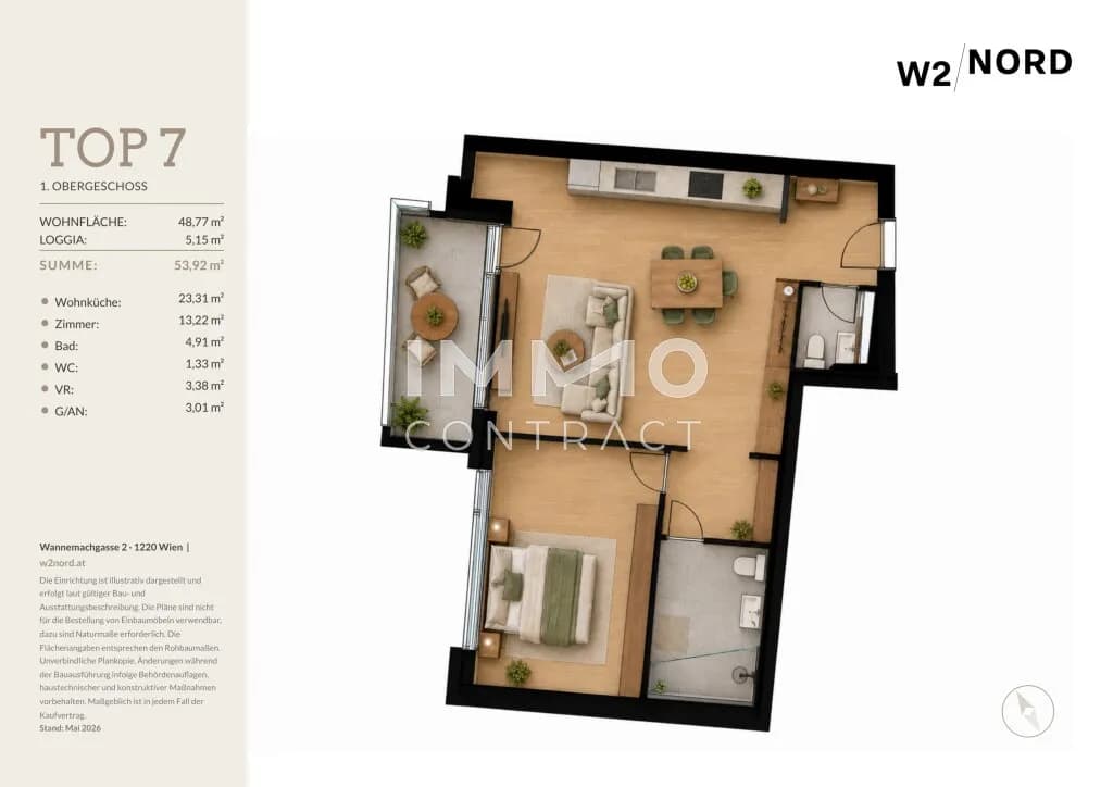 2-Zimmer-Wohnung kaufen in Wien – 48,77 m², € 319.400 – Bild 7 von 7
