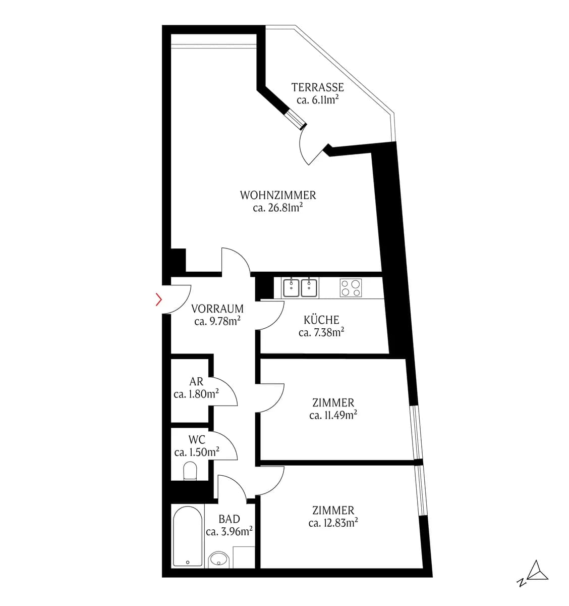 3-Zimmer-Wohnung kaufen in Wien – 75,55 m², € 370.000 – Bild 11 von 12