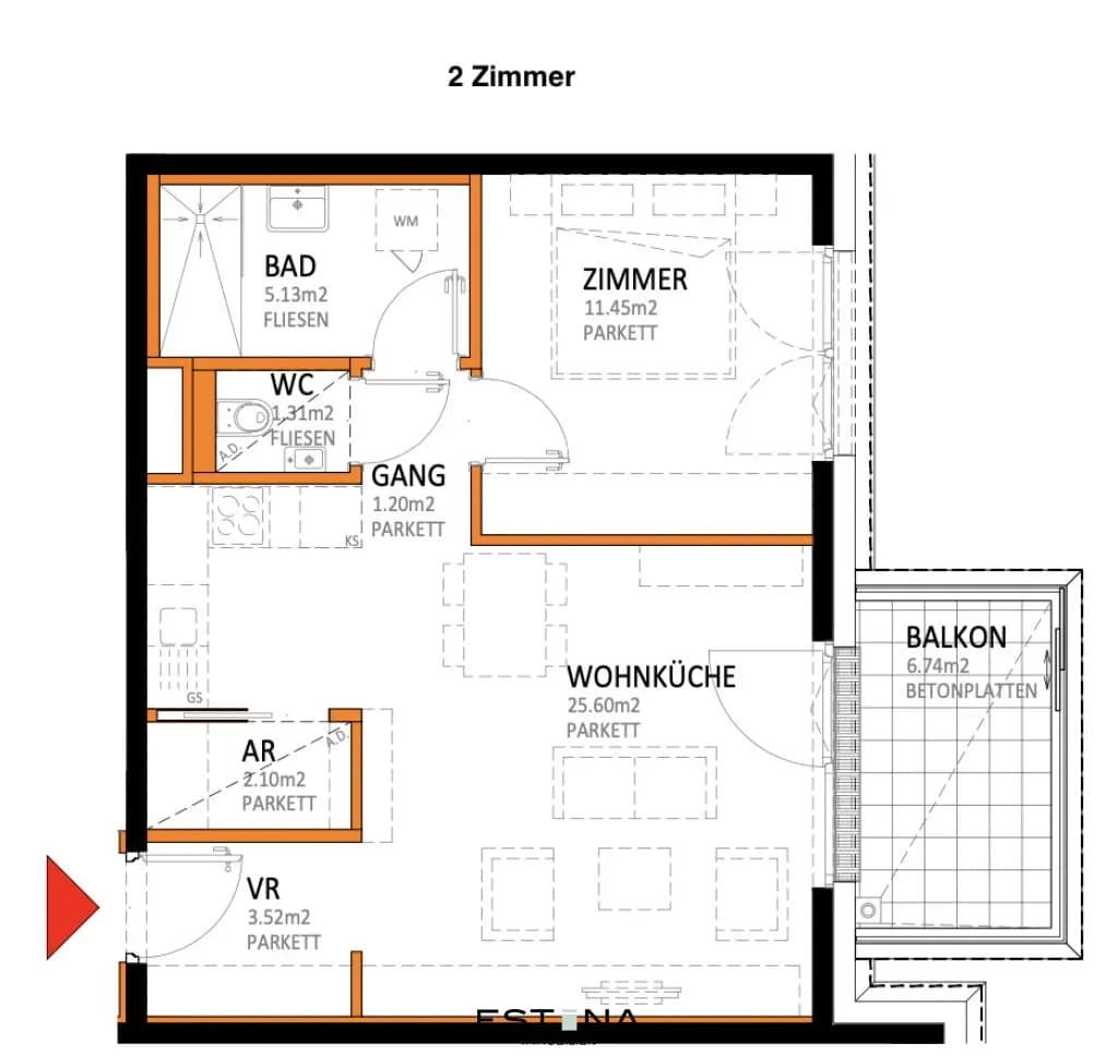 2-Zimmer-Wohnung kaufen in Wien – 50,3 m², € 334.000 – Bild 16 von 16