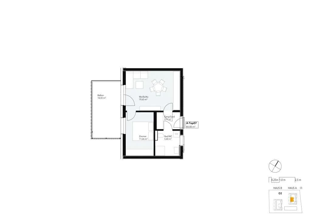 2-Zimmer-Wohnung kaufen in Graz – 40 m², € 248.871 – Bild 7 von 7