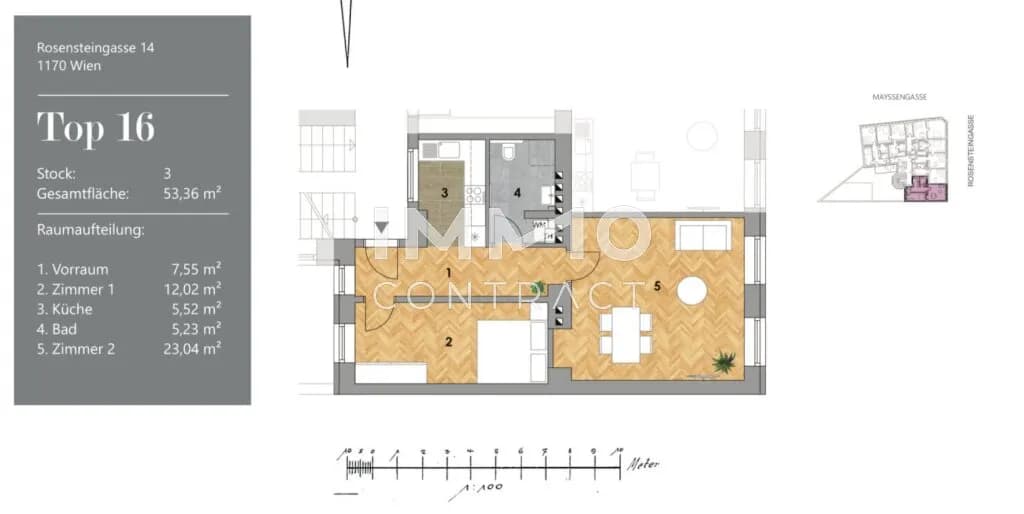 2-Zimmer-Wohnung kaufen in Wien – 53,36 m², € 289.000 – Bild 16 von 16