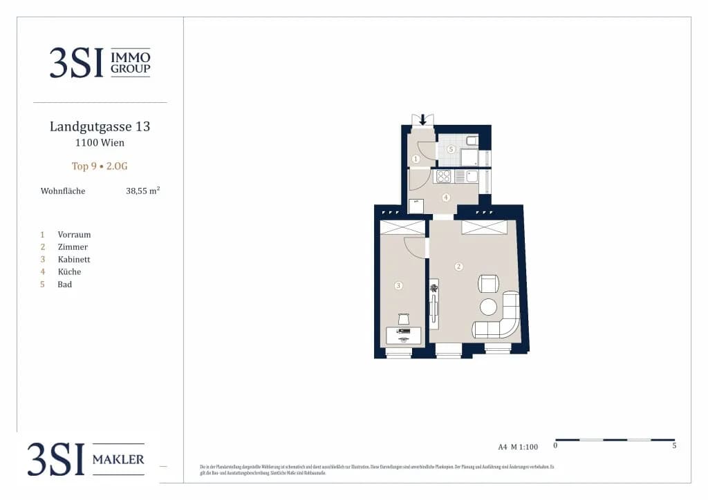 2-Zimmer-Wohnung kaufen in Wien – 38,55 m², € 165.000 – Bild 6 von 6