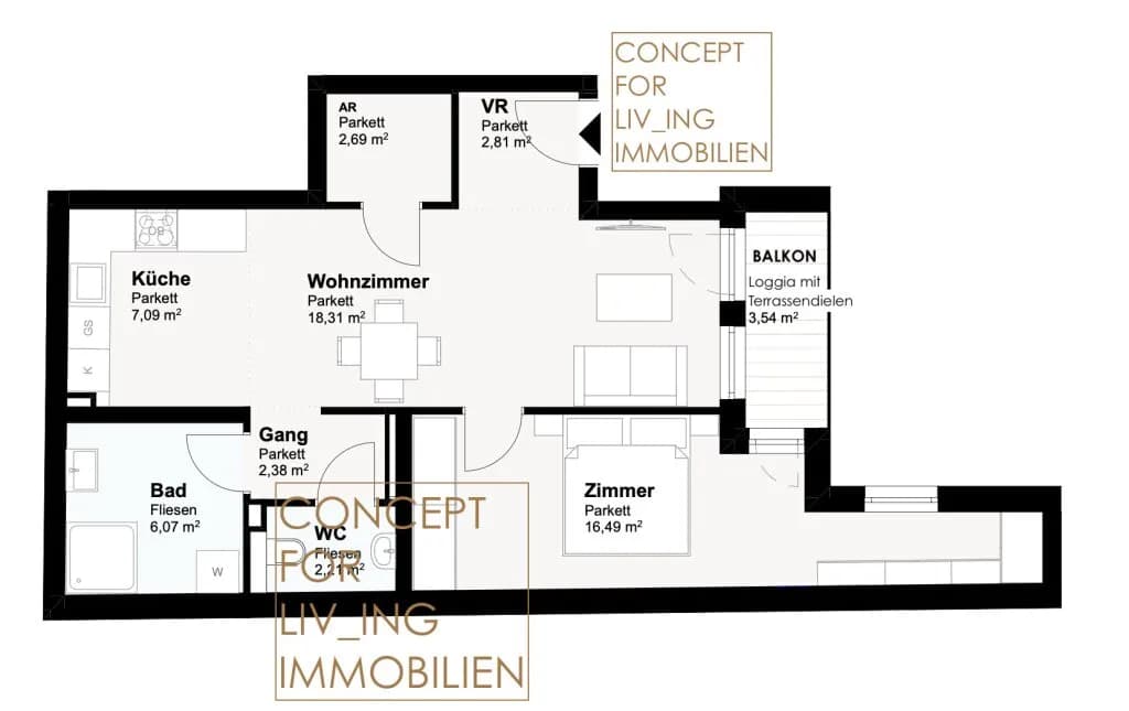 2-Zimmer-Wohnung kaufen in Wien – 60 m², € 320.000 – Bild 25 von 28