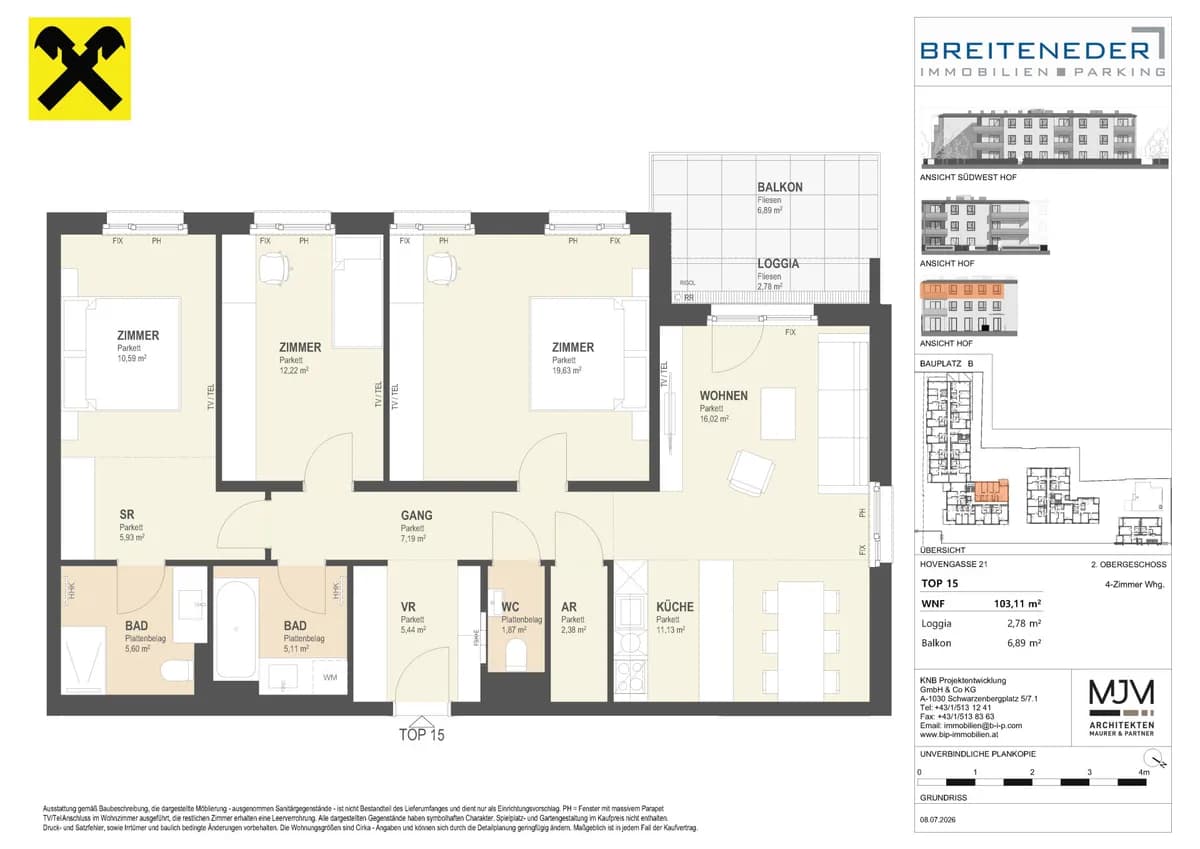 4-Zimmer-Wohnung kaufen in Korneuburg – 103,11 m², € 668.030 – Bild 8 von 8