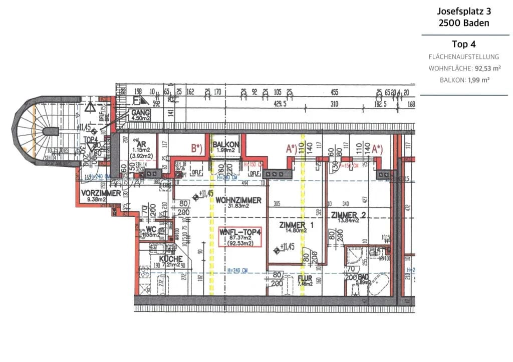 3-Zimmer-Wohnung mieten in Baden – 87,37 m², € 1.399 – Bild 23 von 23
