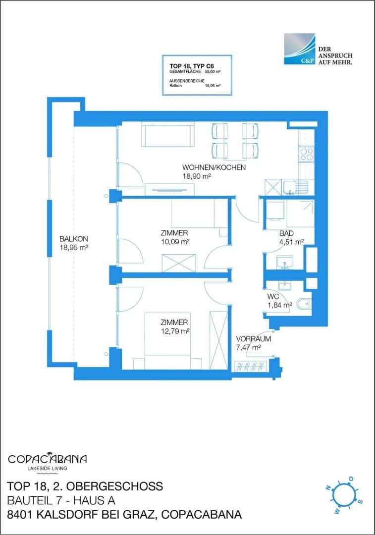 3-Zimmer-Wohnung mieten in Graz-Umgebung – 55,6 m², € 883 – Bild 11 von 11
