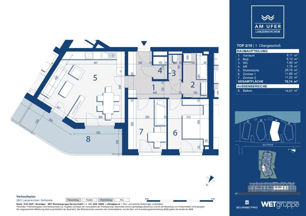 3-Zimmer-Wohnung kaufen in Wiener Neustadt Land – 70,74 m², € 329.300 – Bild 7 von 7