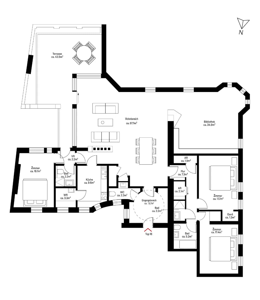 4-Zimmer-Wohnung mieten in Wien – 207 m², € 3.287 – Bild 20 von 20