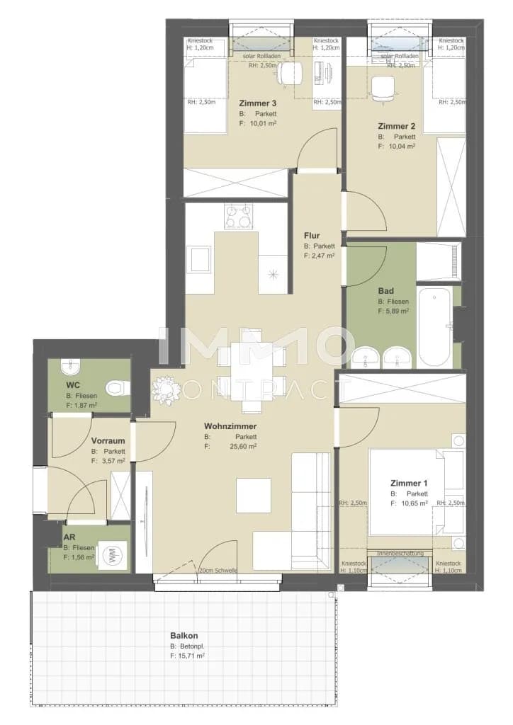 4-Zimmer-Wohnung kaufen in Wien – 71,66 m², € 418.800 – Bild 12 von 12