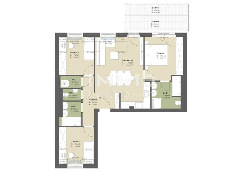 4-Zimmer-Wohnung kaufen in Wien – 75,8 m², € 448.600 – Bild 11 von 11