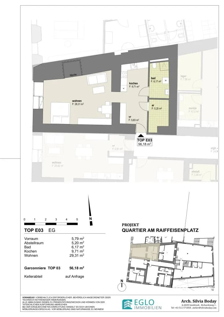 1-Zimmer-Wohnung kaufen in Schwaz – 56,18 m², € 294.000 – Bild 2 von 2