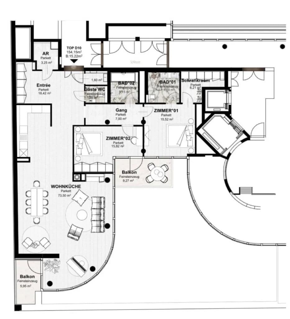 3-Zimmer-Wohnung mieten in Wien – 157,9 m², € 5.500 – Bild 17 von 17