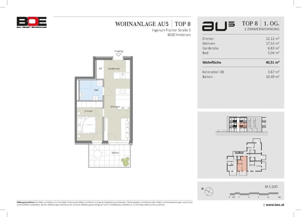 2-Zimmer-Wohnung kaufen in Innsbruck – 40,51 m², € 494.400 – Bild 7 von 7