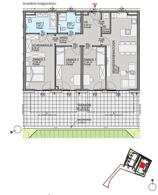 4-Zimmer-Wohnung kaufen in Graz – 96,06 m², € 670.500 – Bild 3 von 5