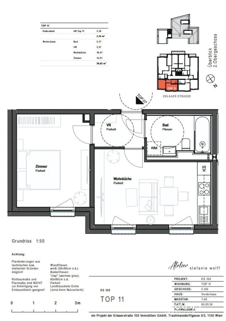 2-Zimmer-Wohnung kaufen in Wien – 38,62 m², € 255.000 – Bild 8 von 9