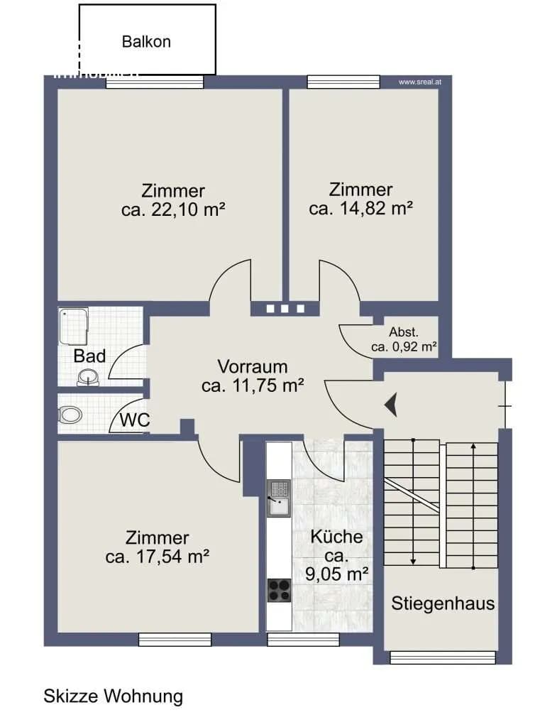 3-Zimmer-Wohnung mieten in Oberwart – 81,17 m², € 796 – Bild 16 von 17