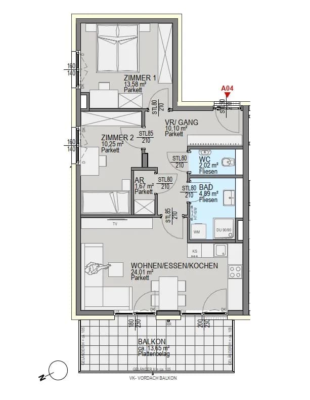 3-Zimmer-Wohnung kaufen in Graz – 67,41 m², € 482.600 – Bild 5 von 5