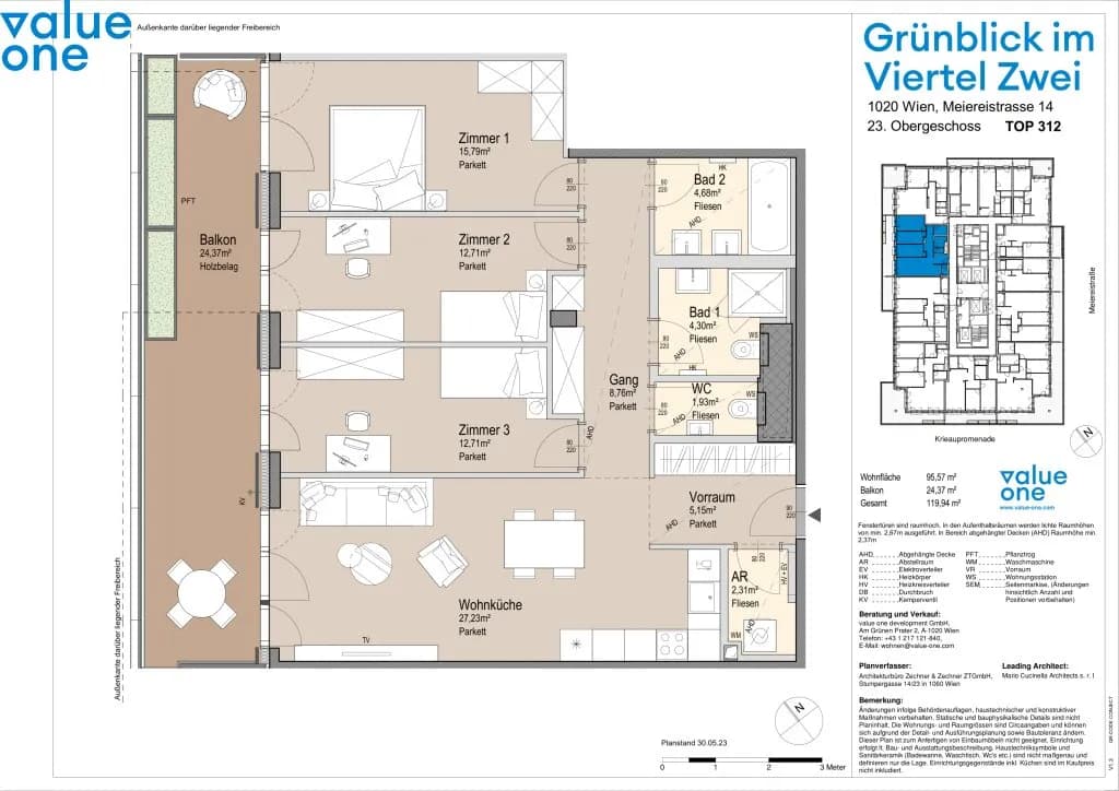 4-Zimmer-Wohnung kaufen in Wien – 95,28 m², € 1.234.100 – Bild 30 von 30