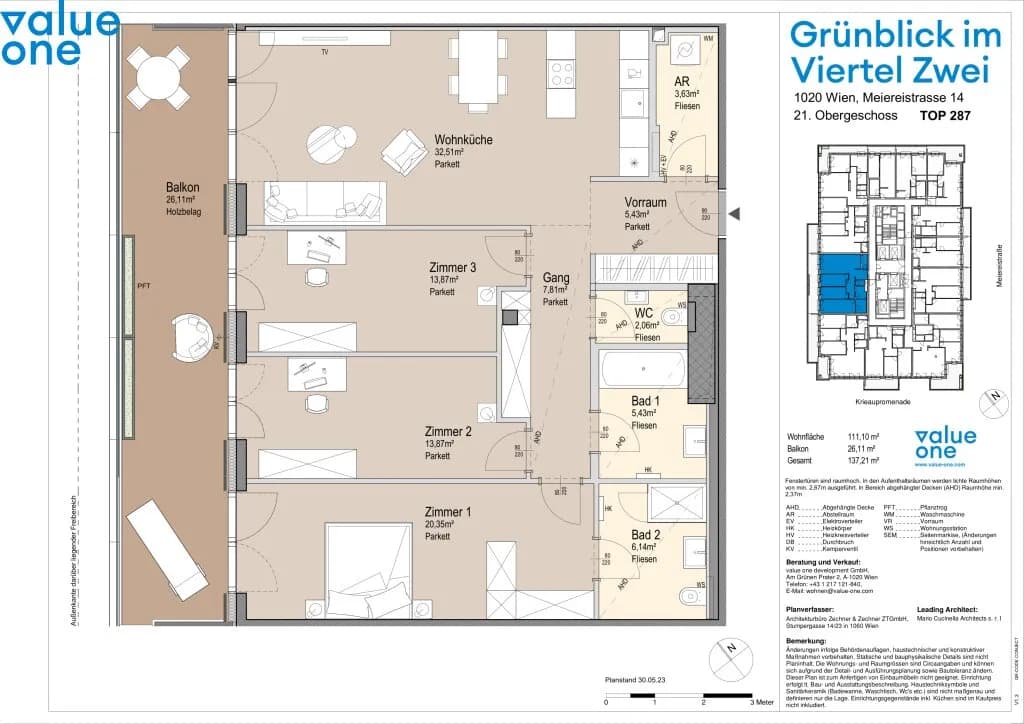 4-Zimmer-Wohnung kaufen in Wien – 111,1 m², € 1.525.000 – Bild 30 von 30