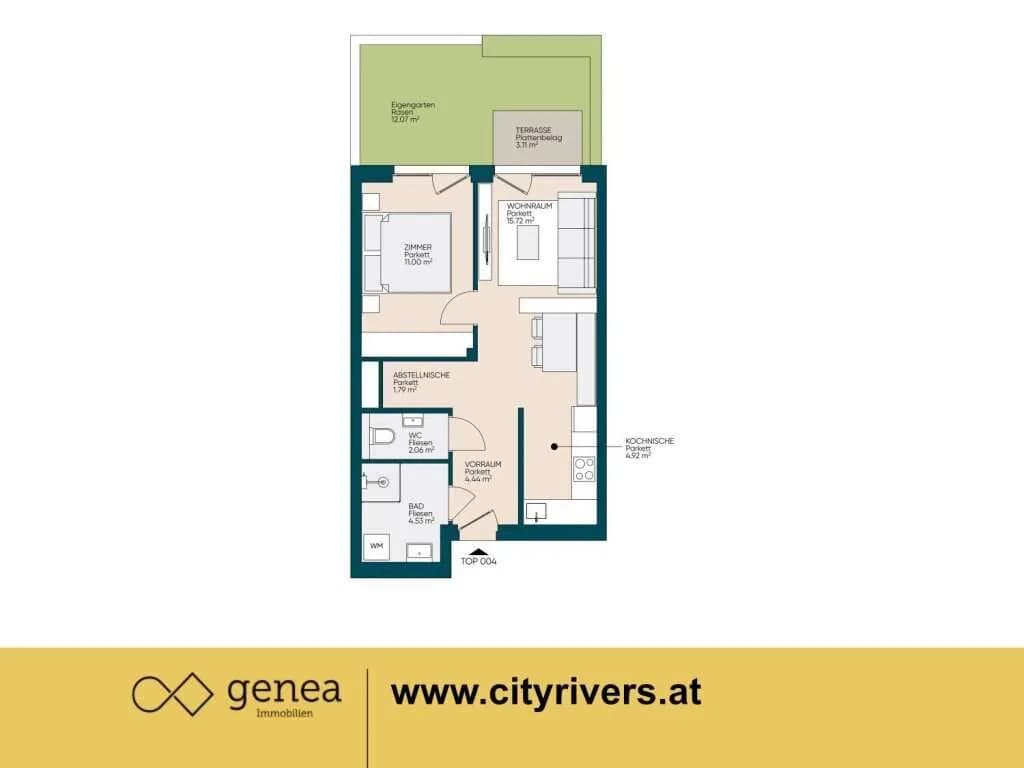 2-Zimmer-Wohnung mieten in Graz – 44,46 m², € 675 – Bild 2 von 18