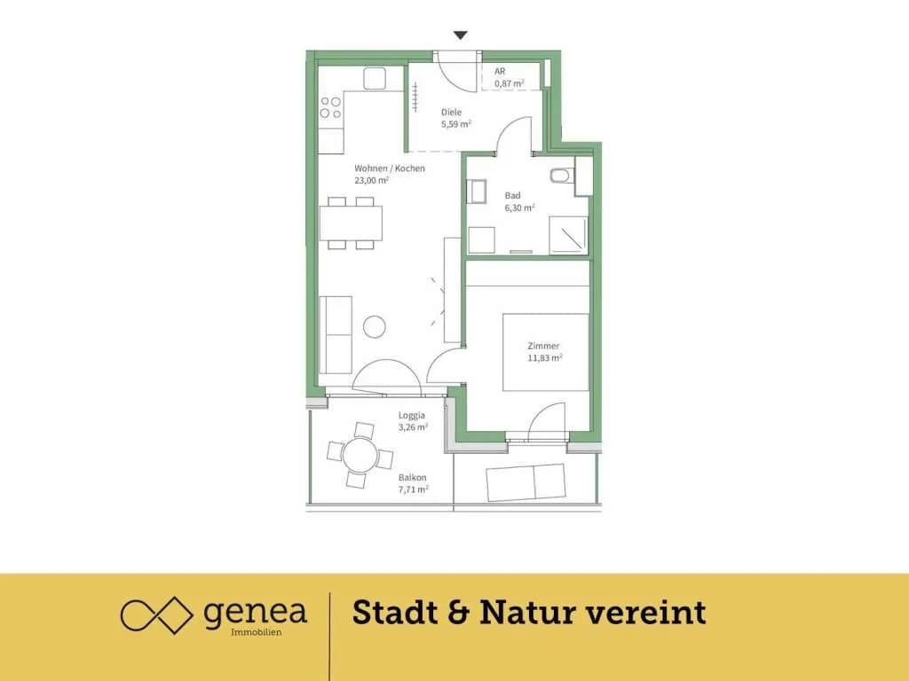 2-Zimmer-Wohnung kaufen in Graz – 47,59 m², € 239.000 – Bild 2 von 17