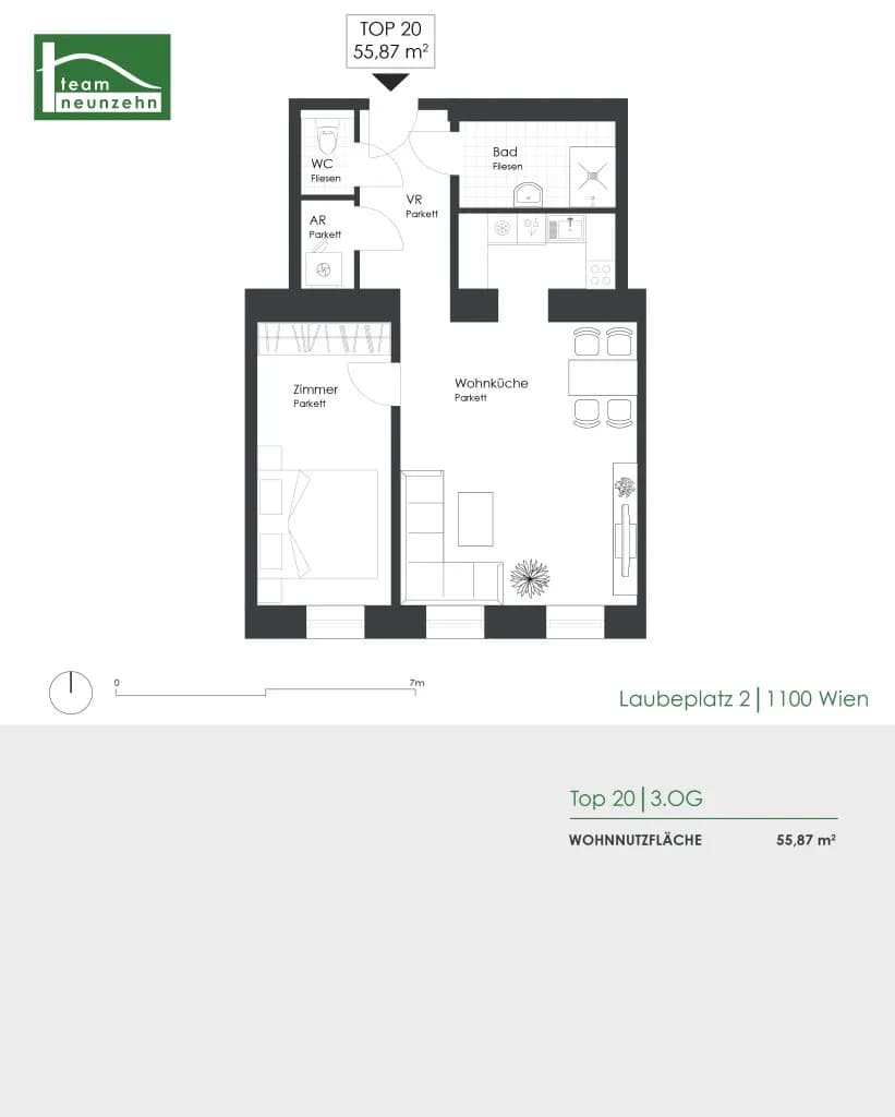 2-Zimmer-Wohnung kaufen in Wien – 55,87 m², € 279.000 – Bild 12 von 12