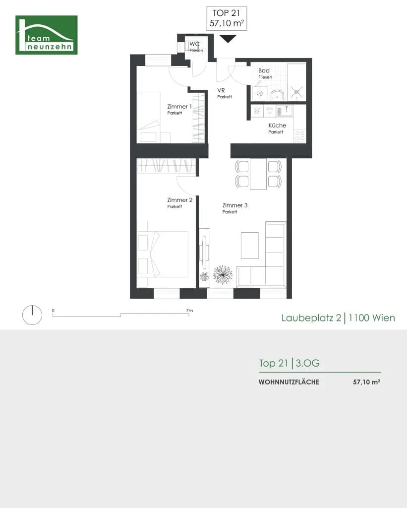 3-Zimmer-Wohnung kaufen in Wien – 57,1 m², € 288.000 – Bild 12 von 12