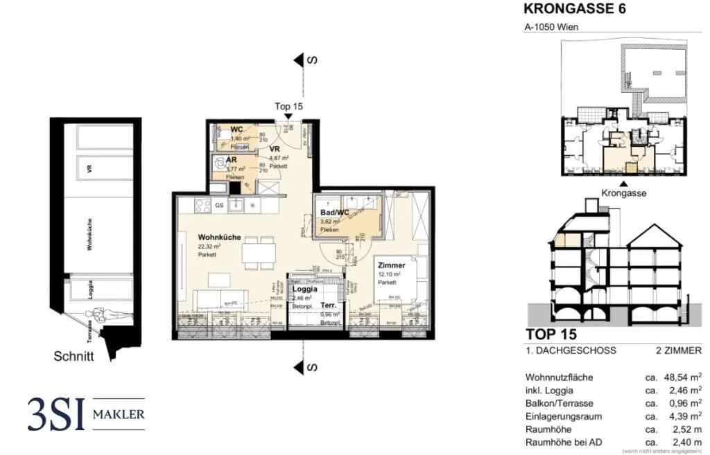 2-Zimmer-Wohnung kaufen in Wien – 49,5 m², € 545.000 – Bild 6 von 6